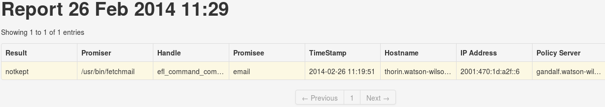 delta reporting screen shot of fetchmail promiser